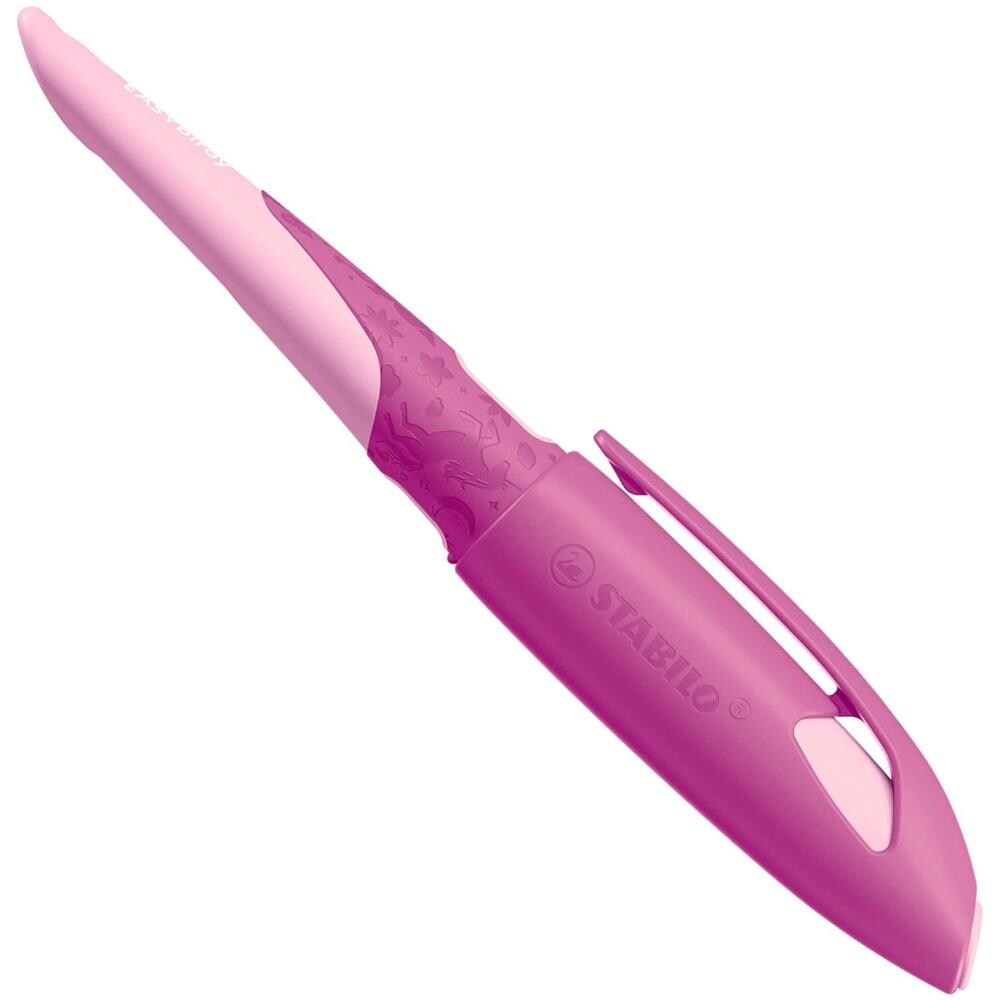 EASYbirdy - Penna Stilografica Ergonomica - 3D DreamWorld Edition - Rosa - per Mancini - Punta Principiante - Cartuccia Blu inclusa - Foto 2