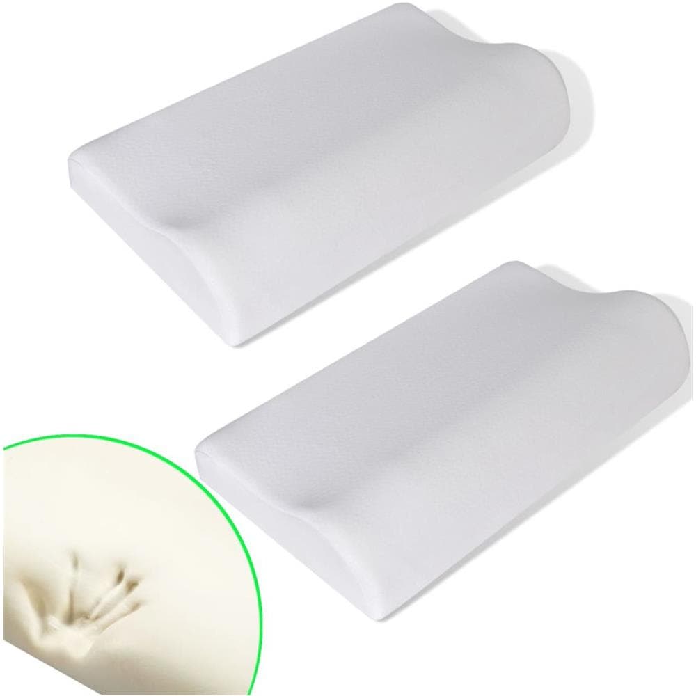 Set 2 Pz Cuscino Ortopedico Per Il Collo Di Schiuma Con Memoria - Foto 1