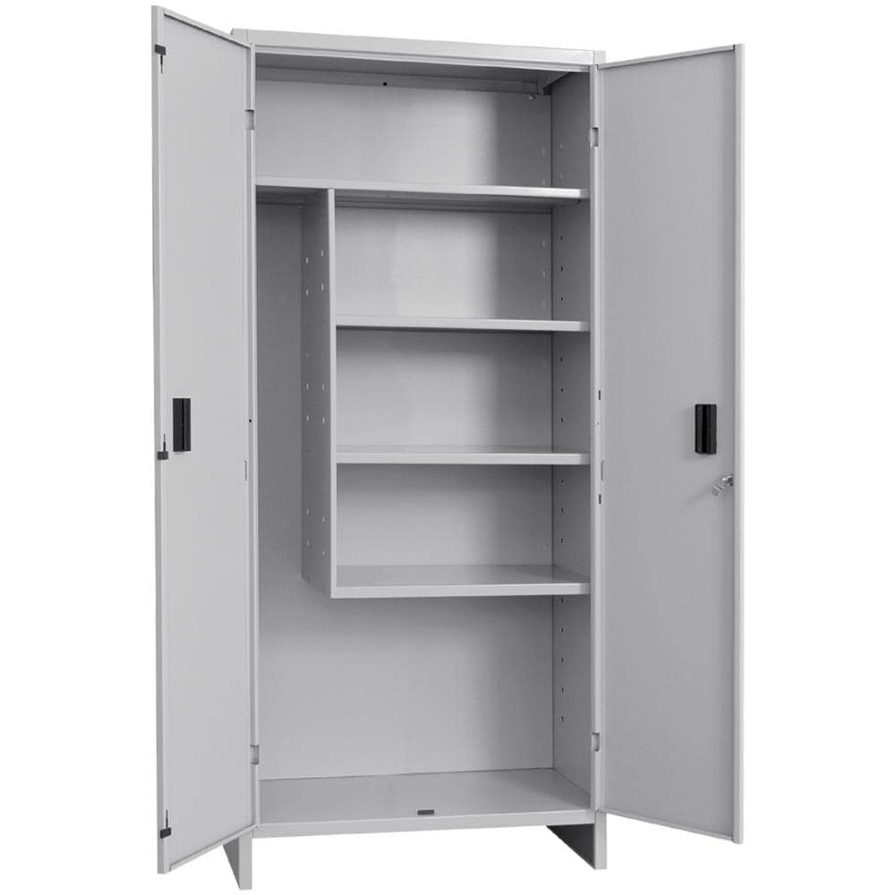 Armadio Multiuso Portascope In Metallo 4 Piani Tetto Piano Pratiko Ps 60 Grigio - Foto 1