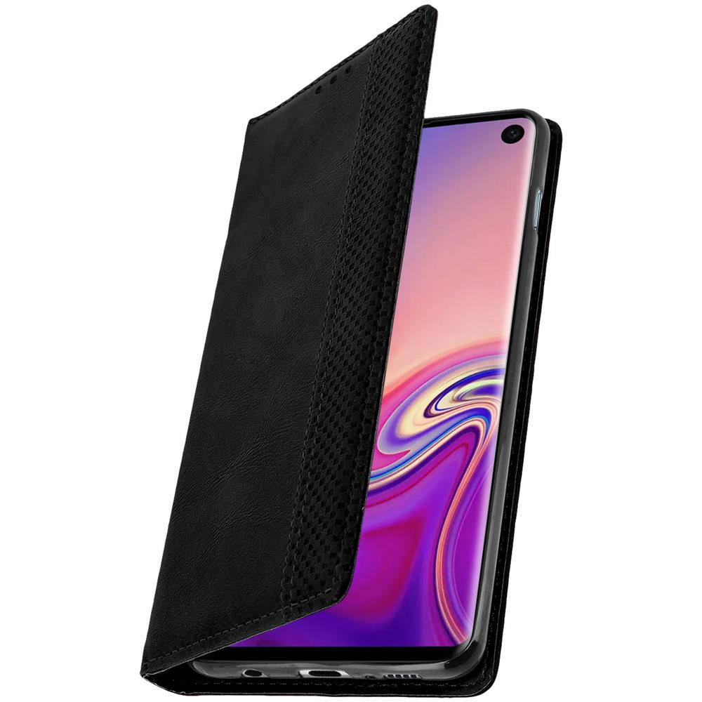 Custodia Galaxy S10 Portafoglio Funzione Supporto Vintage Collection Nero - Foto 2