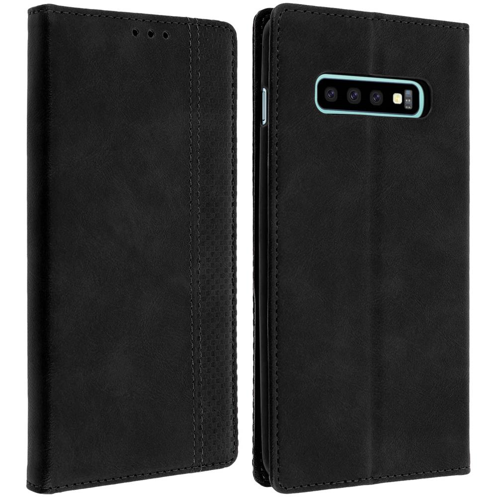 Custodia Galaxy S10 Portafoglio Funzione Supporto Vintage Collection Nero - Foto 1