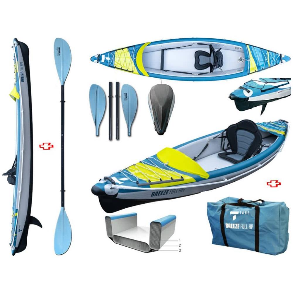 Canoa Gonfiabile Air Breeze Full Hp 1 107183 + Pagaia Touring-4 Div. In 4 Parti Tahe / - Foto 3