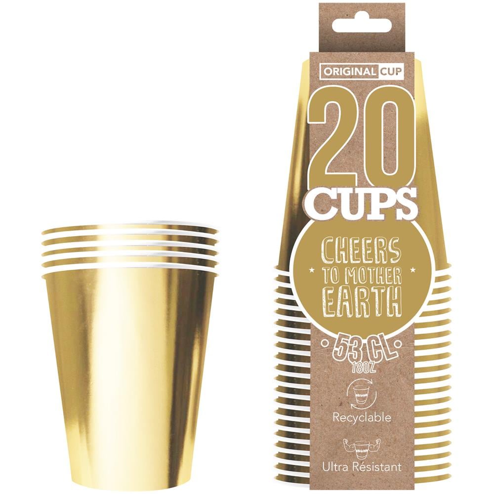 Original Cup - 20 Bicchieri In Cartone Riciclabile Color Oro - Foto 1