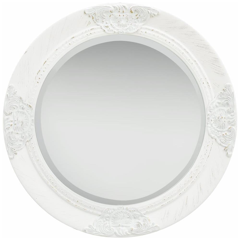 Specchio Da Parete Stile Barocco 50 Cm Bianco - Foto 2