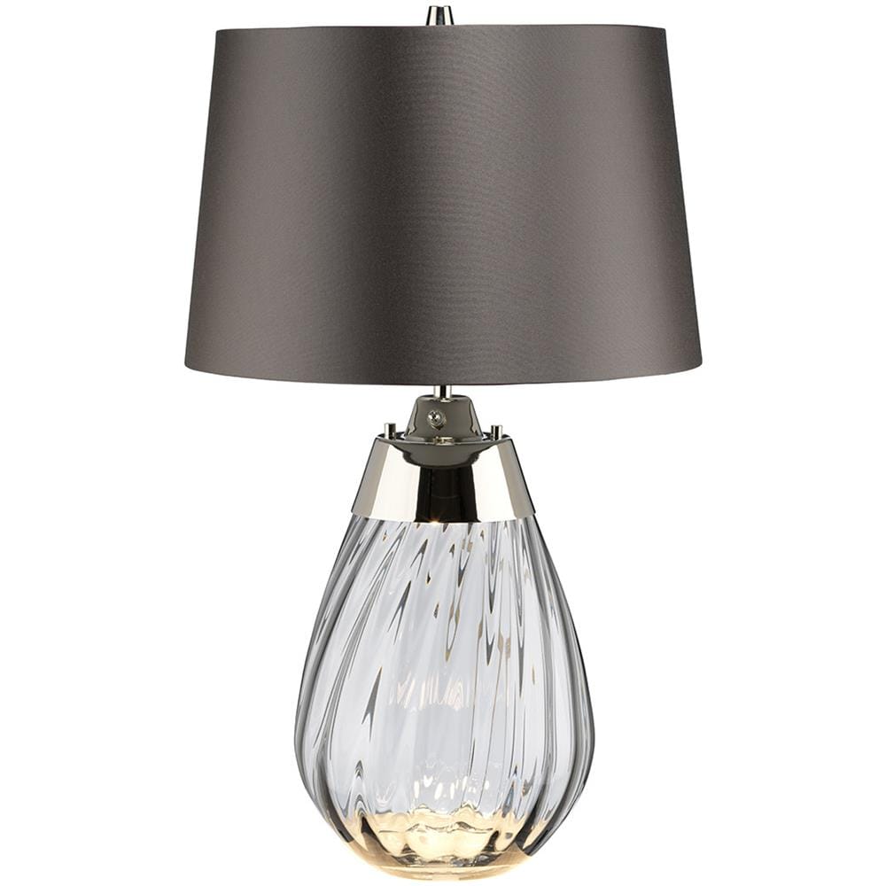 Lampada Da Tavolo 2 Light Small Fumè, Vetro Fumé, Paralume Ardesia, Attacco E27 - Foto 1