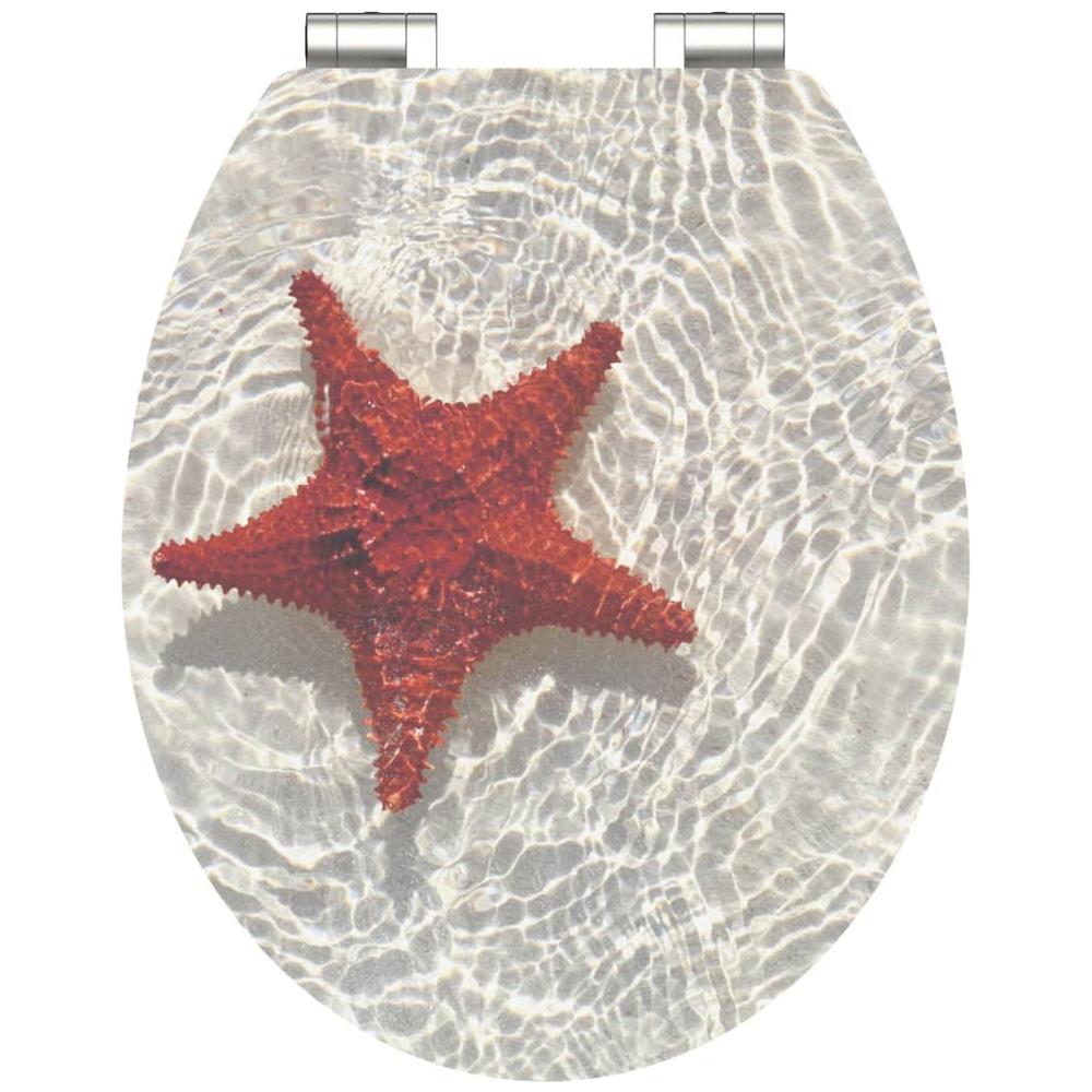 Tavoletta WC Lucida con Chiusura Ammortizzata RED STARFISH MDF - Foto 1