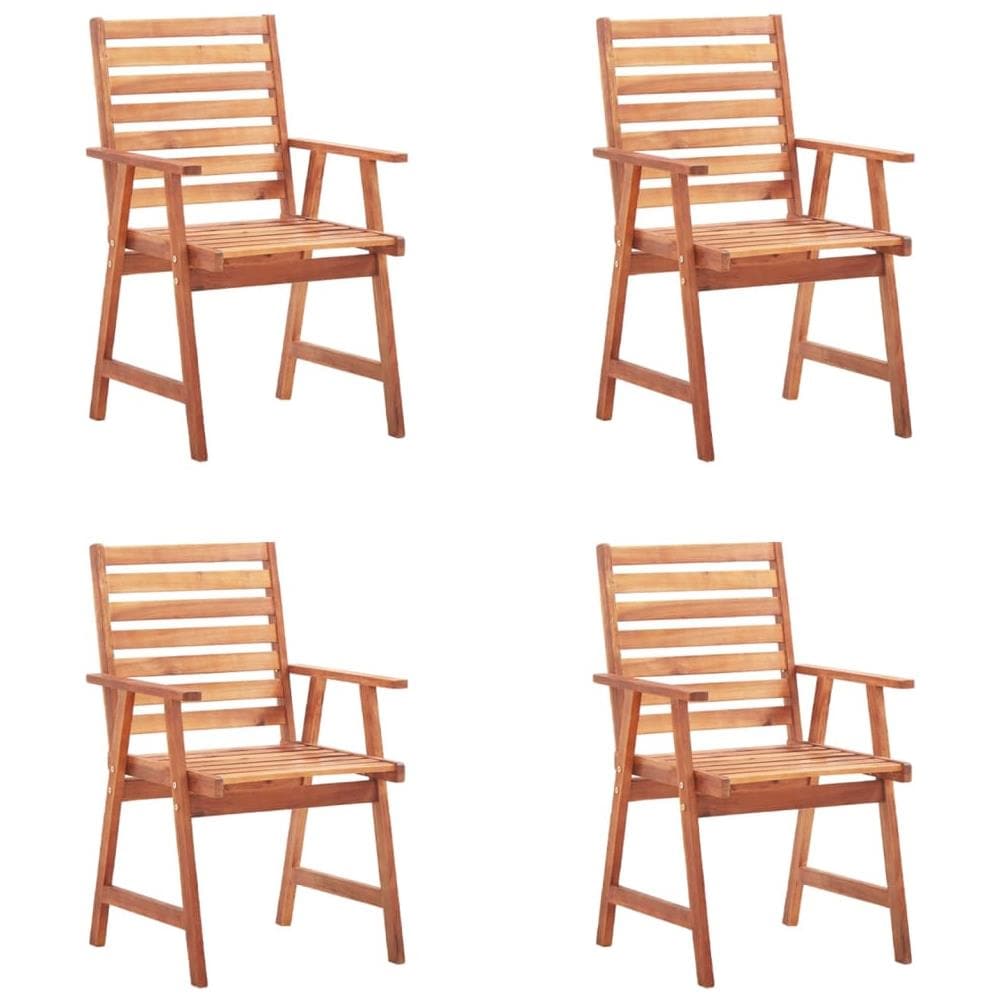 Sedie da Pranzo da Esterni con Cuscini 4 pz Massello di Acacia - Foto 3