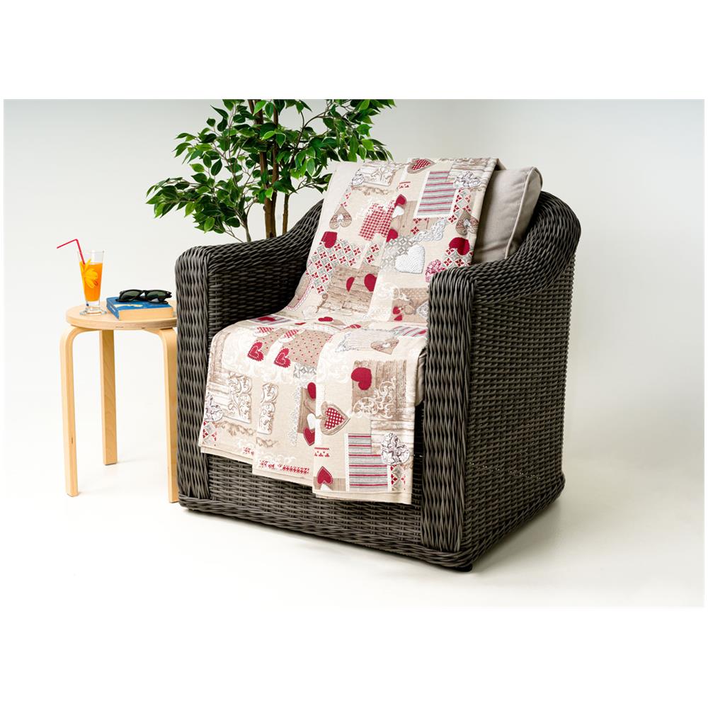Telo Arredo Granfoulard Copritutto Cotone Made Italy Vari Disegni Arredatutto Copriletto Multiuso 2 Piazze Margot Rosso - Foto 1
