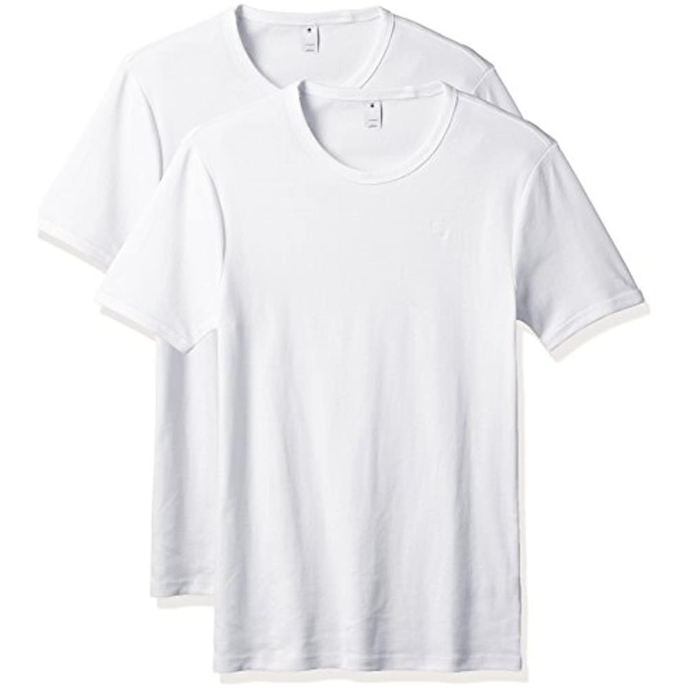 Base T-shirt 2-pack Maglietta A Maniche Corte, Bianco (white 110), Large (pacco Da 2) Uomo - Foto 1