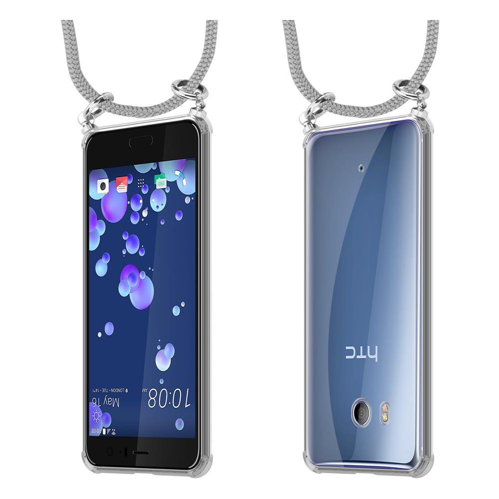 Catena Di Telefoni Cellulari Compatibile Con Htc Ocean / U11 In Grigio Argento - Coperchio Protettivo In Silicone Con Anelli D'argento, Cinturino In Corda E Custodia Staccabile - Foto 8