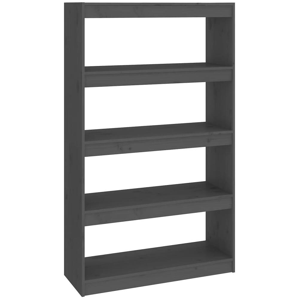 Libreria / divisorio Grigio 80x30x135,5 Cm In Massello Di Pino - Foto 2