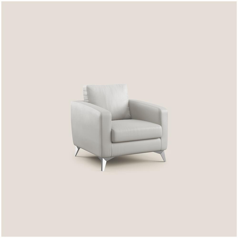 Orione Poltroncina In Ecopelle Moderna E Impermeabile T04 Grigio chiaro X - Foto 2