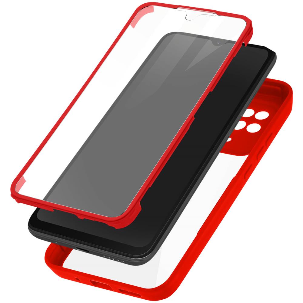 Cover Xiaomi Redmi 10c Retro Plexiglass Fronte Polimero Bordo Rosso - Foto 1