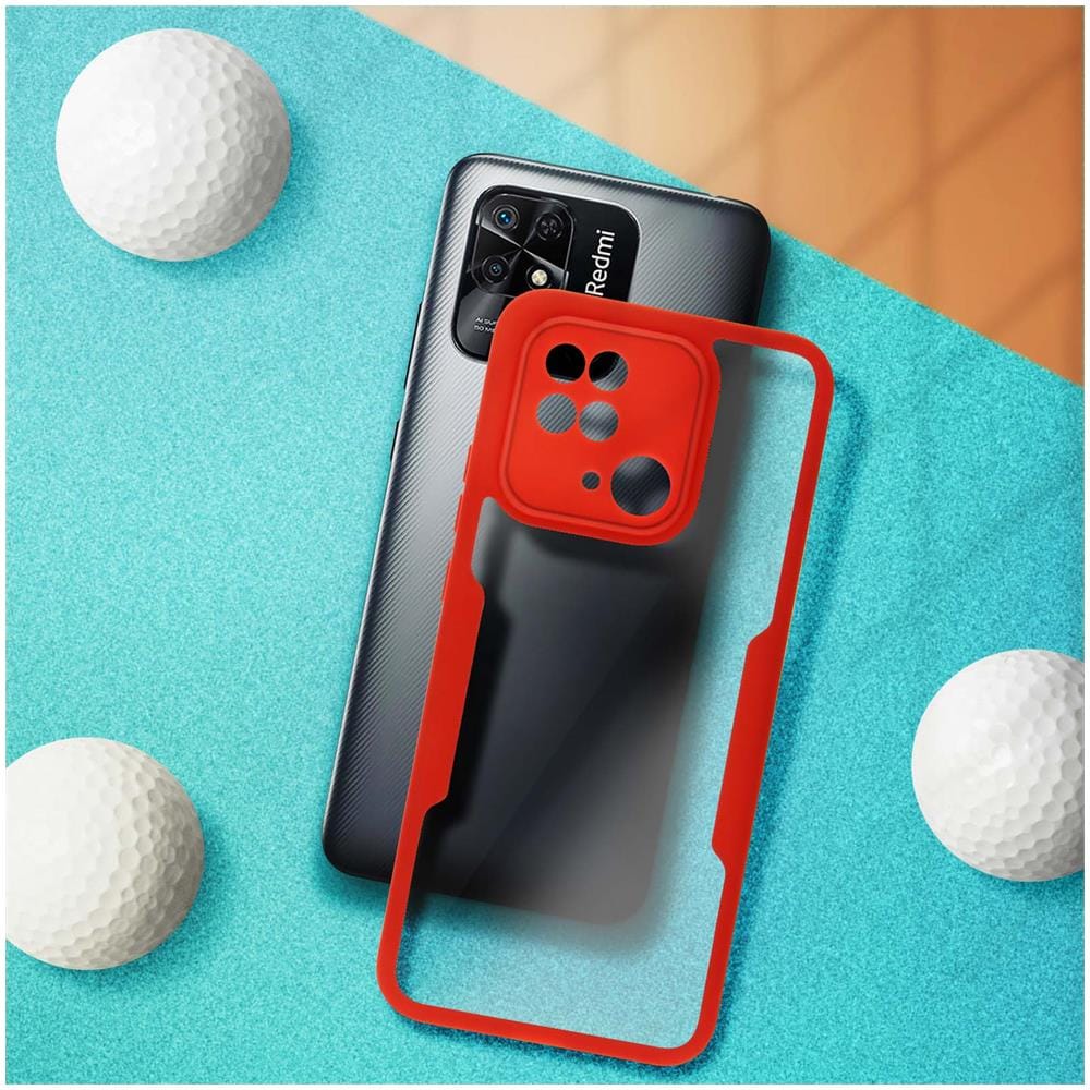 Cover Xiaomi Redmi 10c Retro Plexiglass Fronte Polimero Bordo Rosso - Foto 5