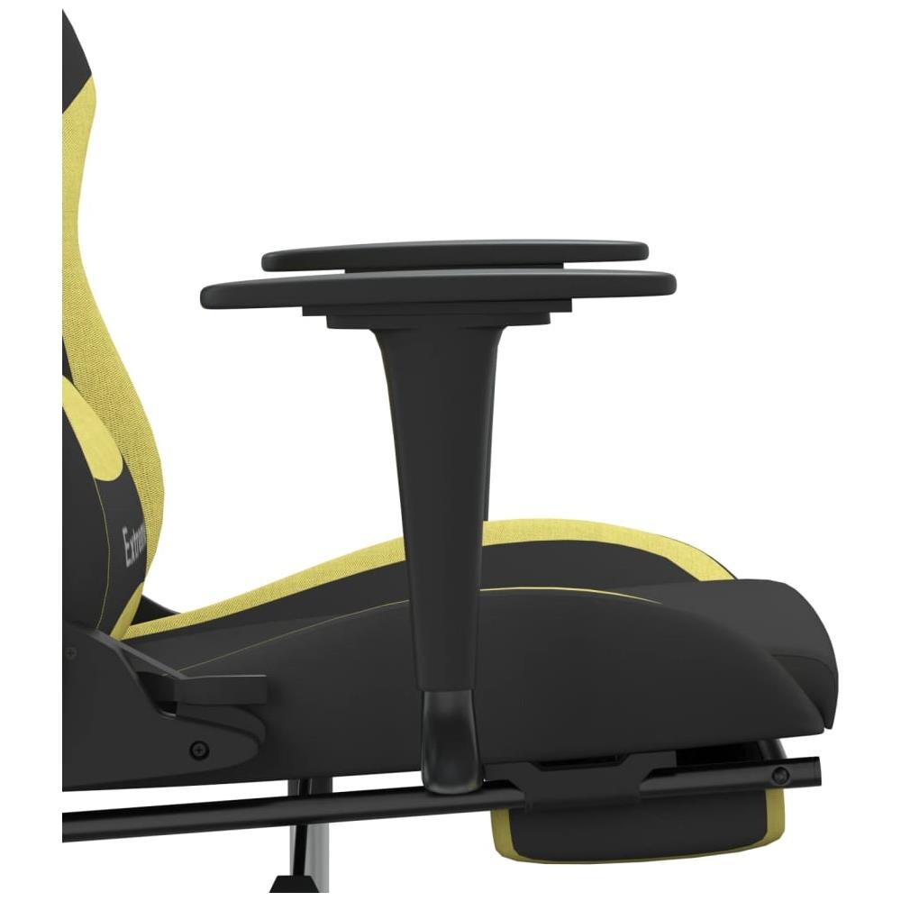 Sedia Da Gaming Con Poggiapiedi Nero E Verde Chiaro In Tessuto - Foto 10