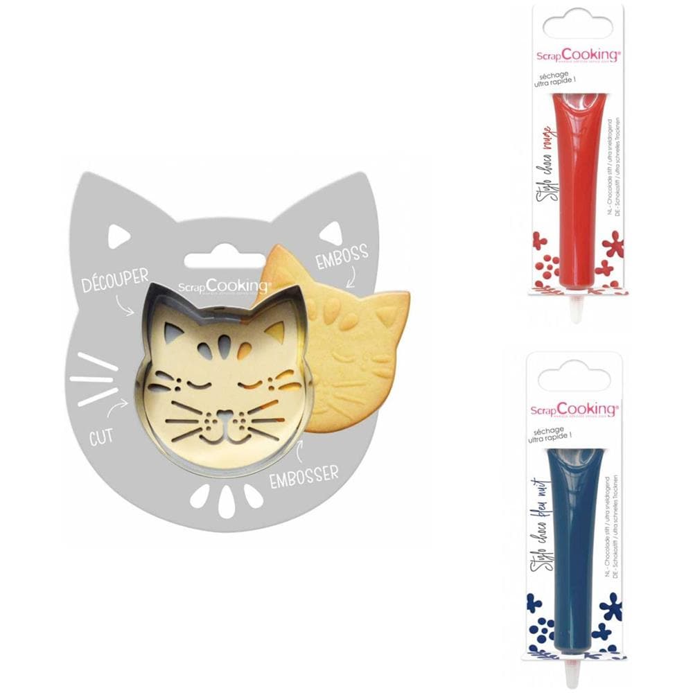 Kit Biscotti Di Soccorso Per Gatti + 2 Penne Di Cioccolato Rosso E Blu Notte - Foto 1