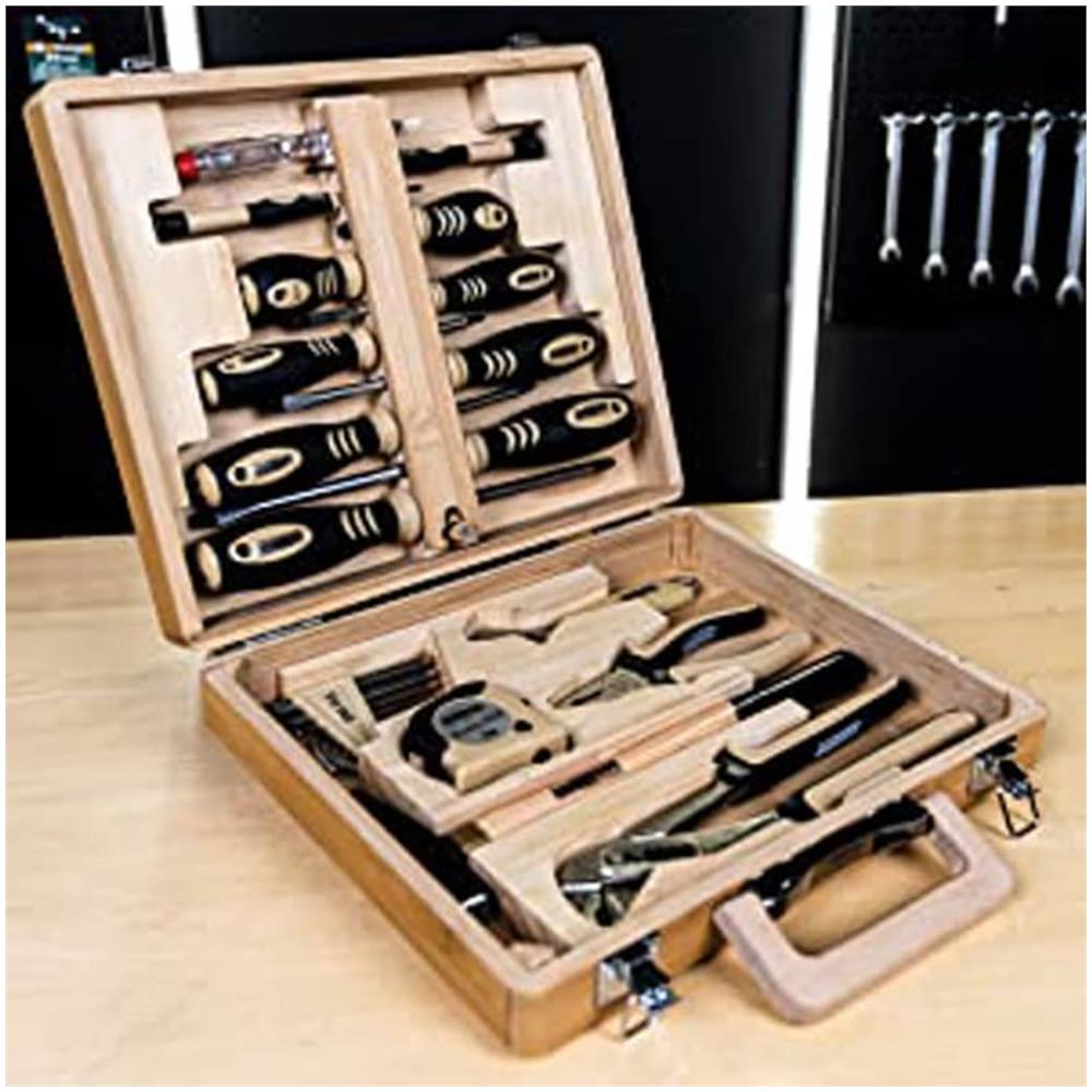 Brder Mannesmann Set Di Attrezzi 24 Pz Cassetta In Bambù - Foto 2