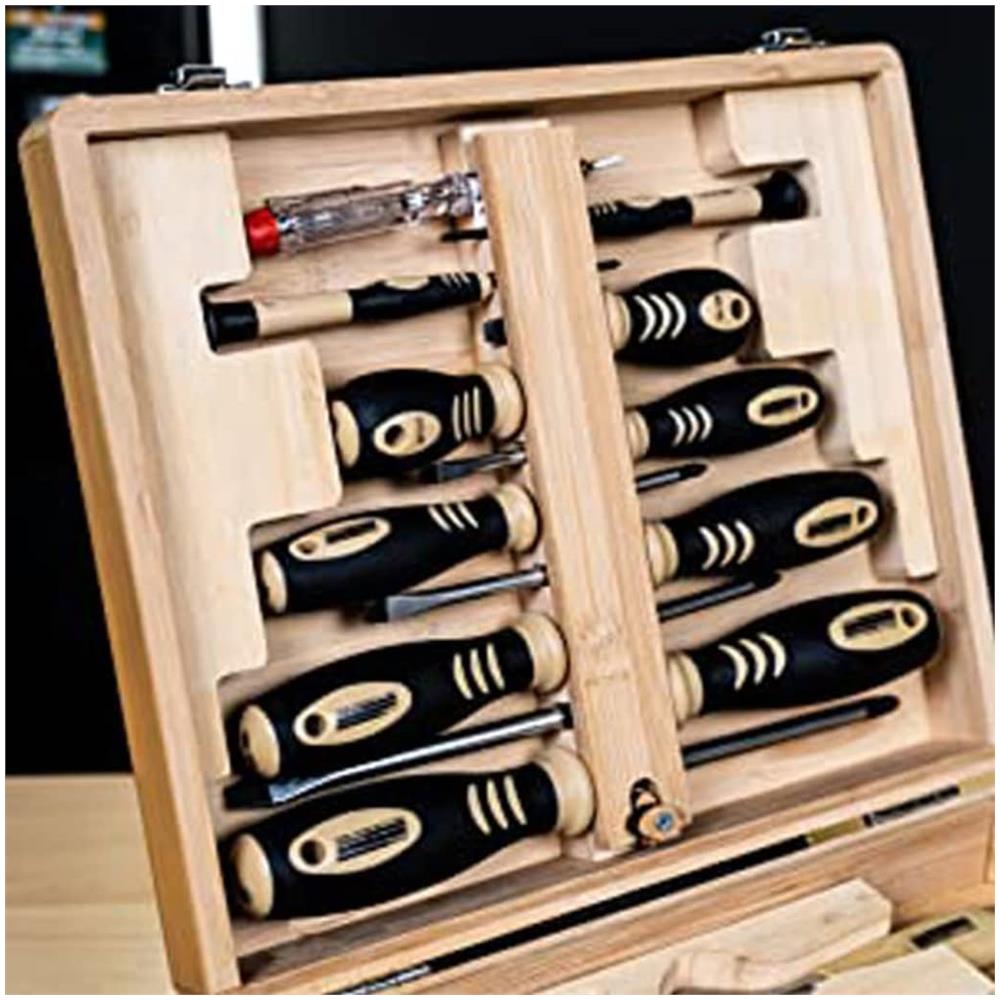 Brder Mannesmann Set Di Attrezzi 24 Pz Cassetta In Bambù - Foto 3