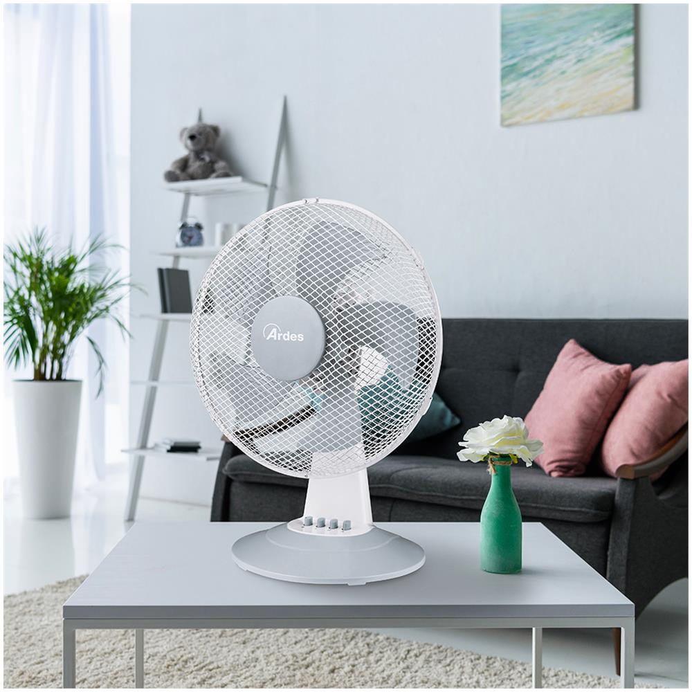 Ventilatore da Tavolo AR5ST30W con 3 Velocità Potenza 30 W Colore Bianco /Grigio - Foto 4