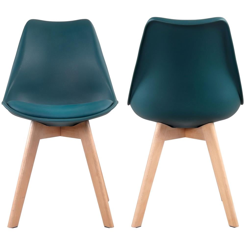 Set Di 2 Sedie Scandinave Nora Blu Con Cuscino - Foto 2