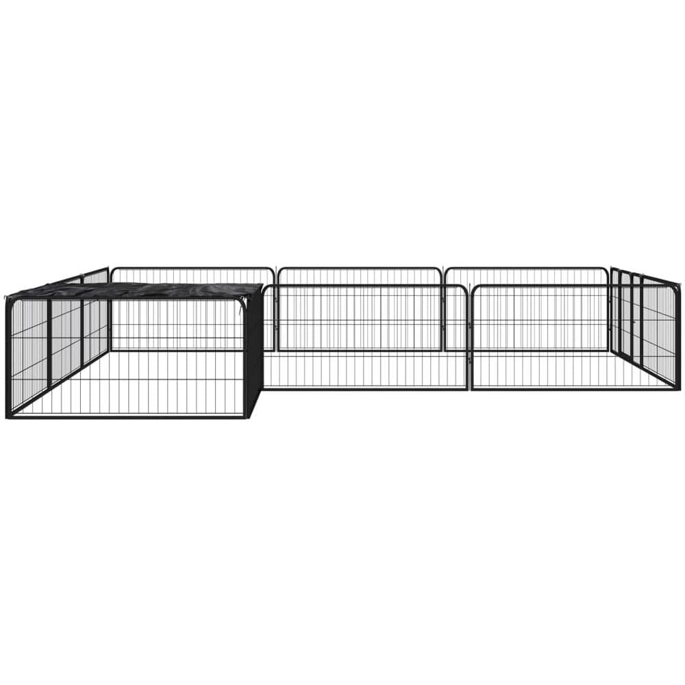 Box Cani 12 Pannelli Nero 100x50 Cm Acciaio Verniciato Polvere - Foto 3