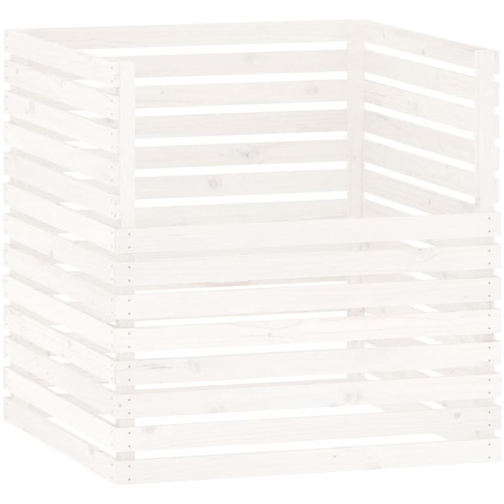 Compostiera Bianca 100x100x102 Cm In Legno Massello Di Pino - Foto 2