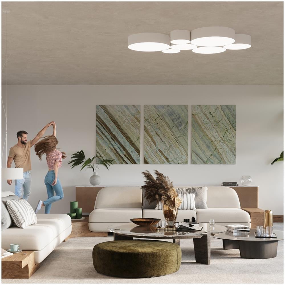 Lampada A Soffitto Arena 55 Bianco Sl. 0919 - Minimalista Lampade Da Soffitto Bianco 11x55x55 Cm - Foto 7