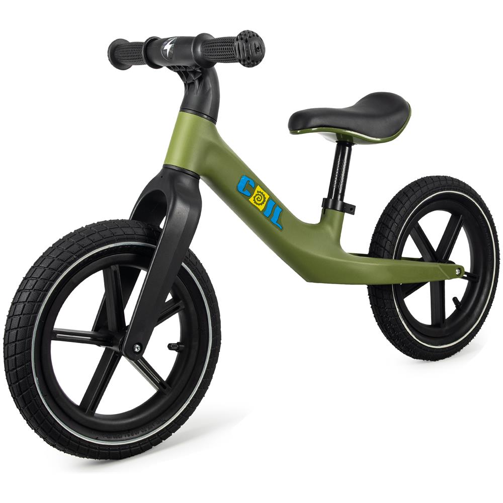 Bicicletta equilibrio per bambini, ruote gonfiabili 12"""", leggera, nera - Foto 1