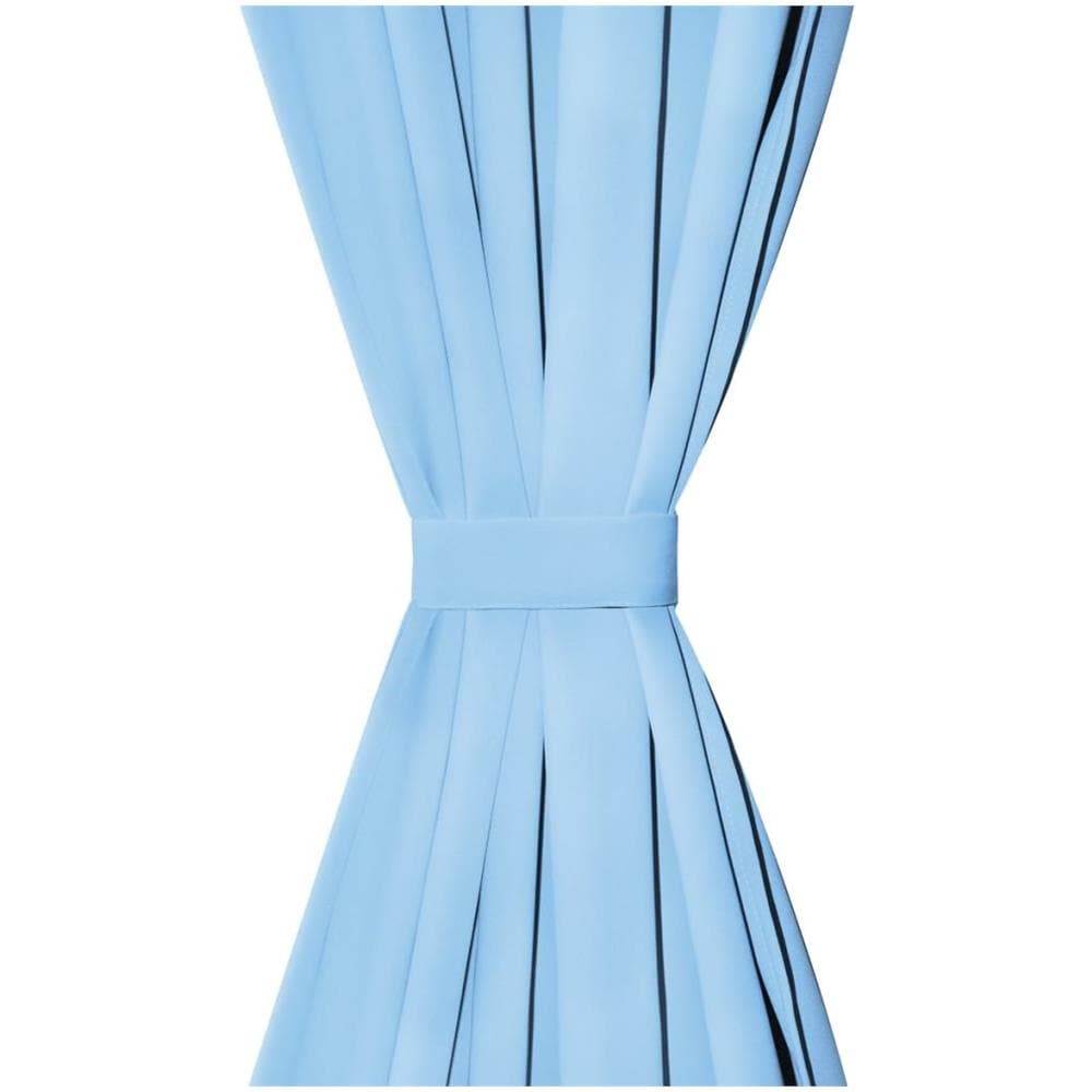 2 Pz Tende In Micro Raso Con Passanti 140x175 Cm Turchesi - Foto 4
