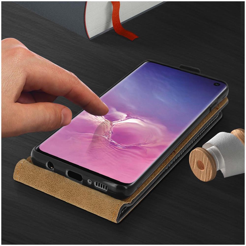 Custodia Galaxy S10 Sportellino Verticale Protezione Portacarte Nero - Foto 10