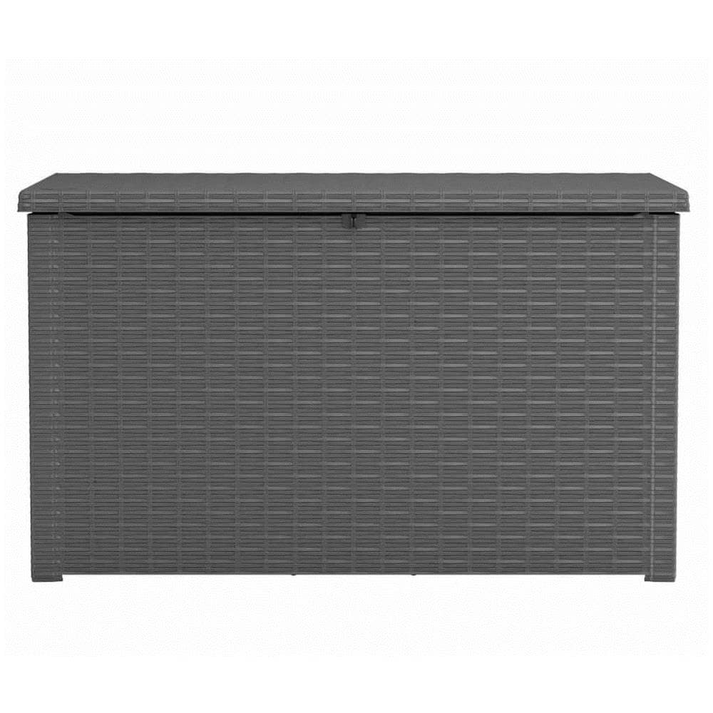 Cassapanca Da Esterno Java 870 L Antracite Aspetto Rattan 236942 - Foto 1