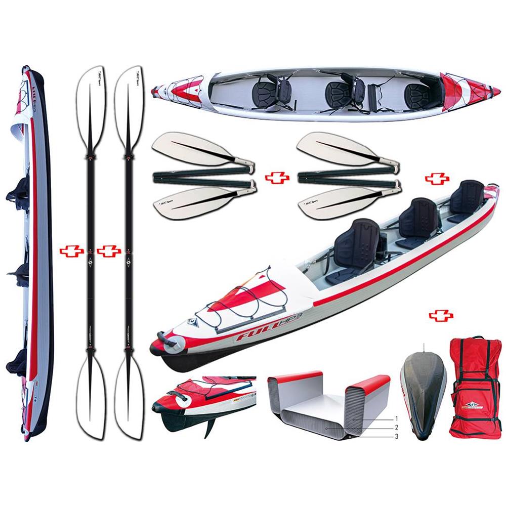 Canoa Gonfiabile Air Breeze Full Hp 3 107189 + 2 Pagaie Touring-4 Div. In 4 Parti Tahe / - Foto 1