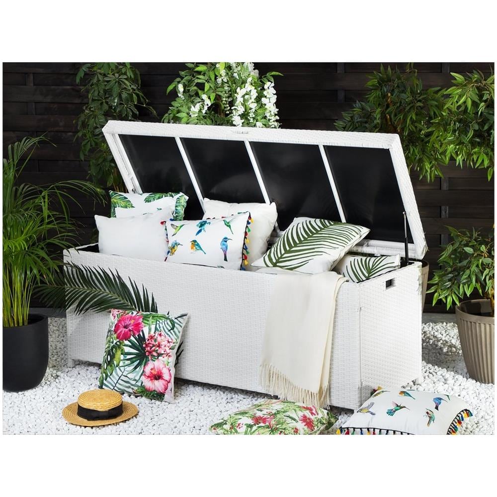 Cesta Da Giardino In Polirattan Bianco 158x63 Cm Modena - Foto 1