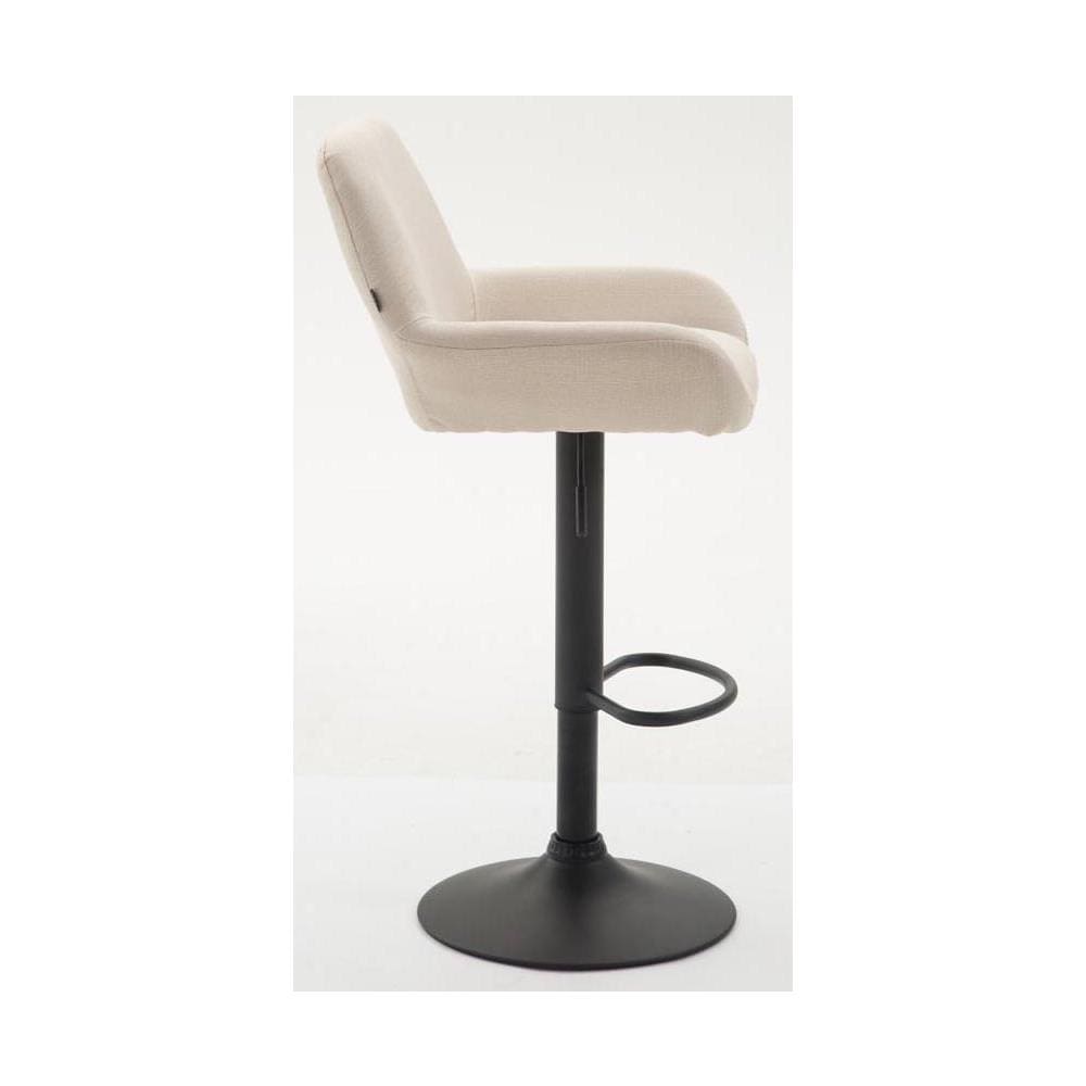 Set 2 Sgabelli Bar Braga in Tessuto - Coppia Sedie Cucina Regolabili con Schienale e Braccioli - Sedie Sgabello Bancone Imbottite Crema - Foto 4