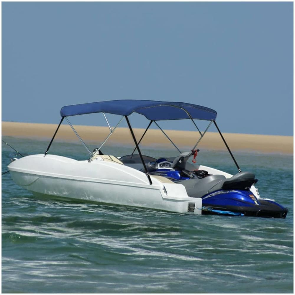 Bimini di Prua con Tendalino a 3 Archi Blu 183x140x137 cm - Foto 2