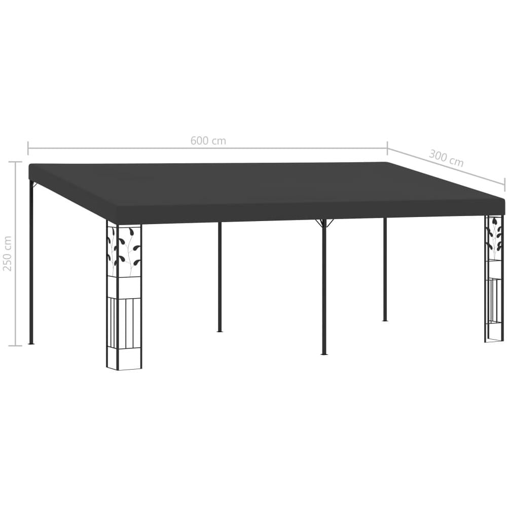 Gazebo A Parete 6x3x2,5 M Antracite - Foto 11