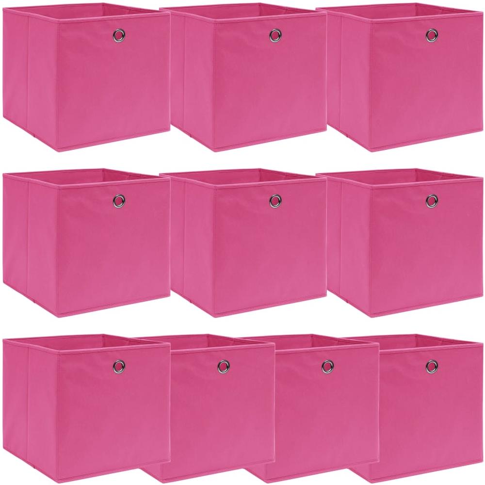 Scatole Portaoggetti 10 pz Rosa 32x32x32 cm Tessuto - Foto 1