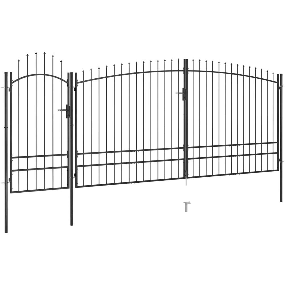 Cancello da Giardino con Punta a Lancia 5x2,45 m Nero - Foto 2