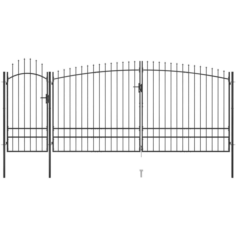 Cancello da Giardino con Punta a Lancia 5x2,45 m Nero - Foto 1