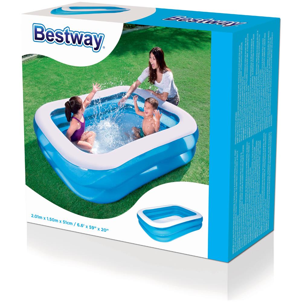 Piscina Gonfiabile Family Rettangolare 2 Anelli Vari Colori - Foto 16