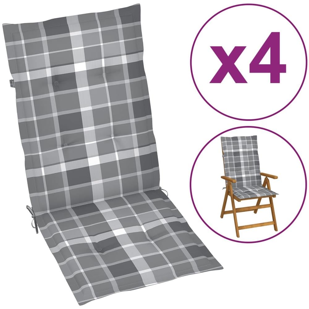 BURI Set 4 Cuscini Da Giardino Grigio Pois | 118x47 Cm | Resistenti Ai Raggi UV E Alle Intemperie - 4