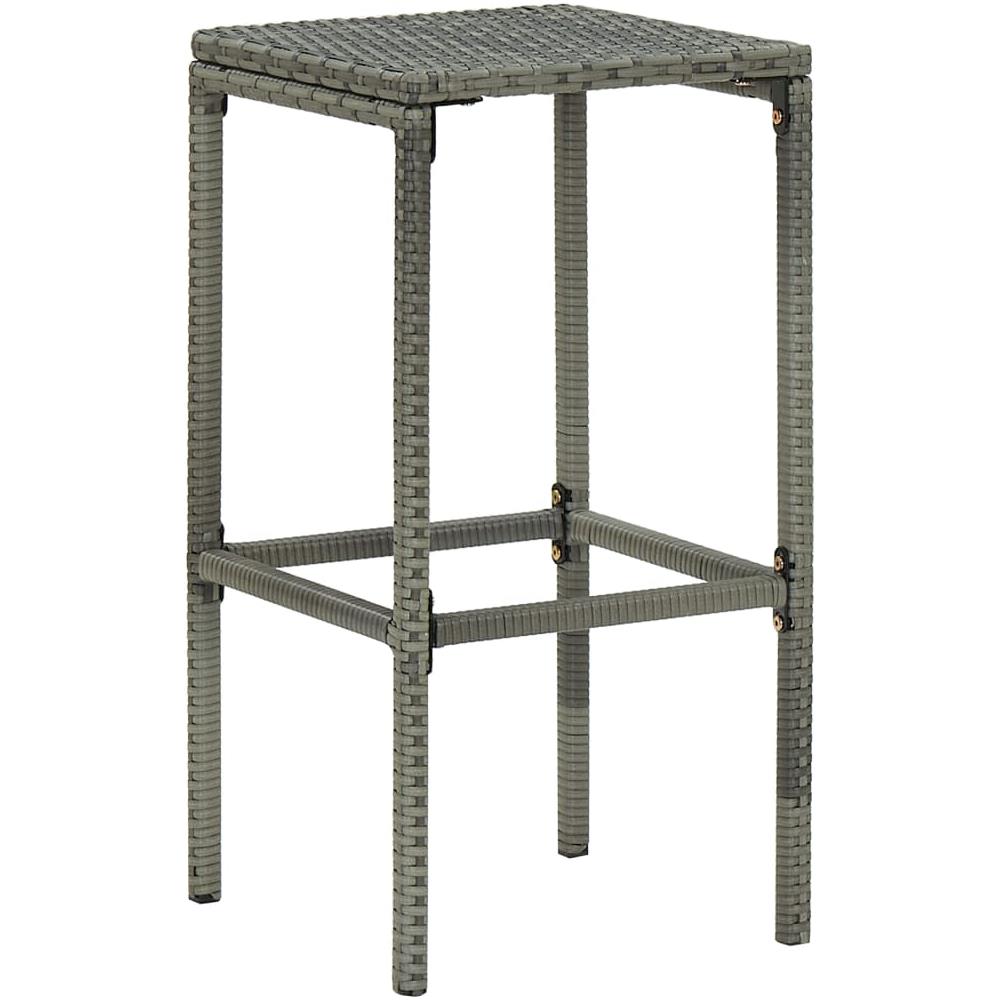 Set Bar Da Giardino 8 Pz Con Cuscini In Polyrattan Grigio - Foto 2