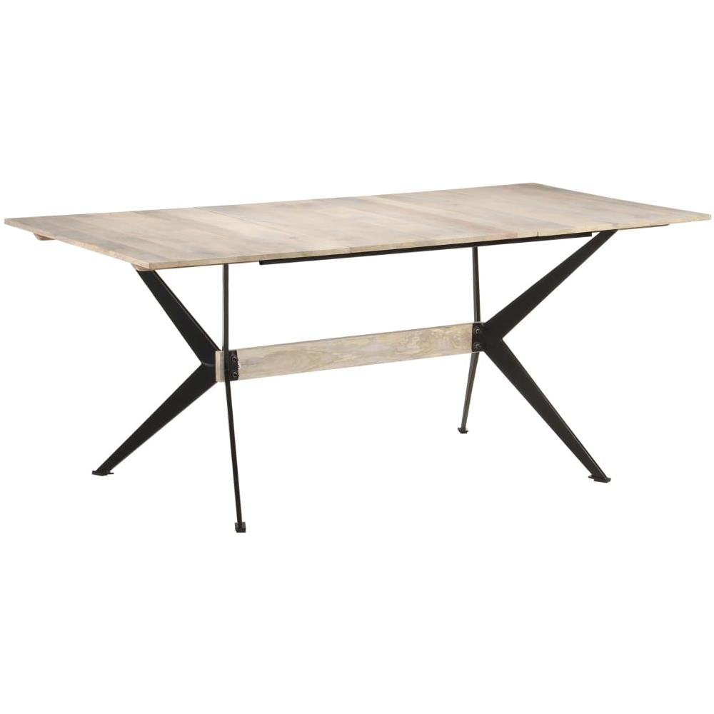 Tavolo Da Pranzo 180x90x76 Cm In Legno Massello Di Mango - Foto 8