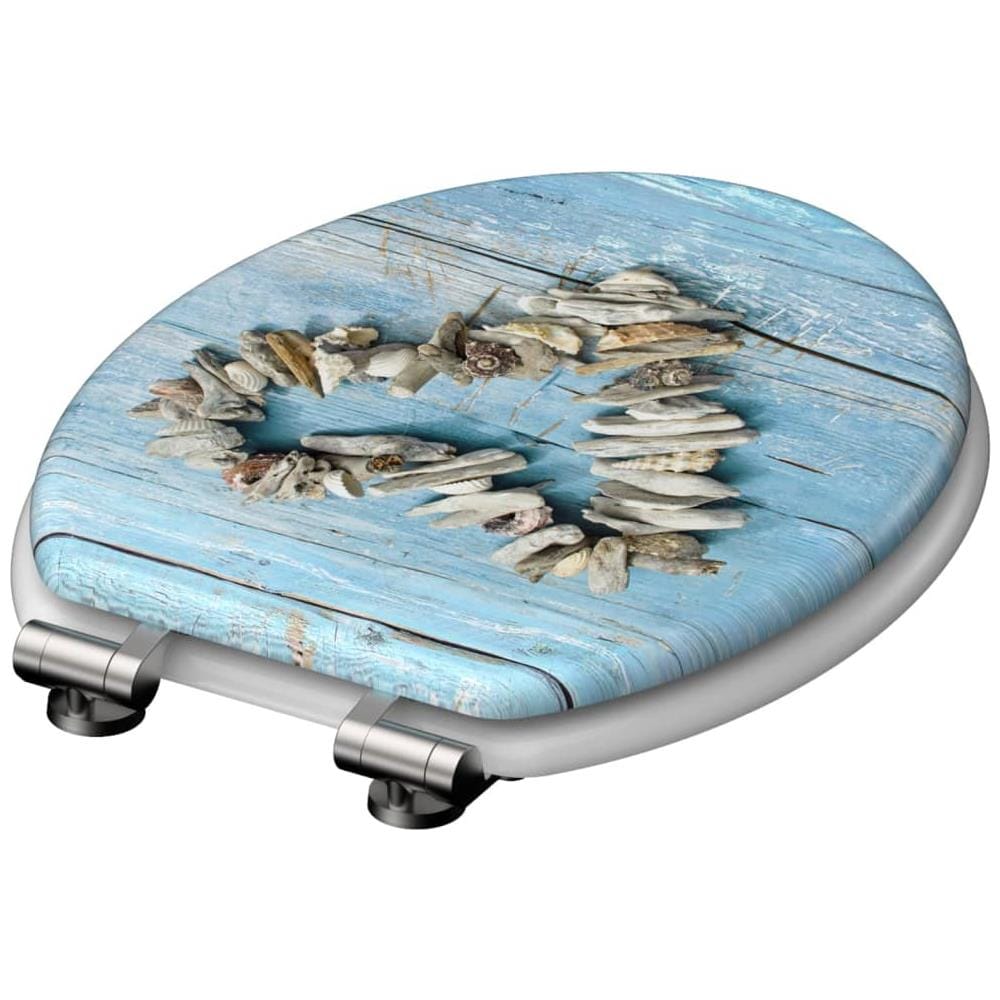 Tavoletta WC Lucida con Chiusura Ammortizzata SHELL HEART MDF - Foto 2