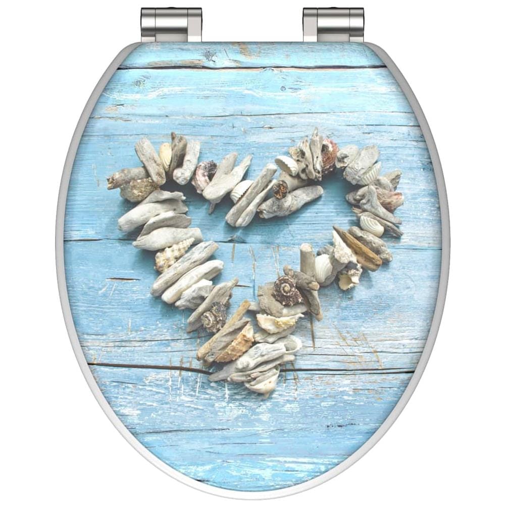 Tavoletta WC Lucida con Chiusura Ammortizzata SHELL HEART MDF - Foto 1