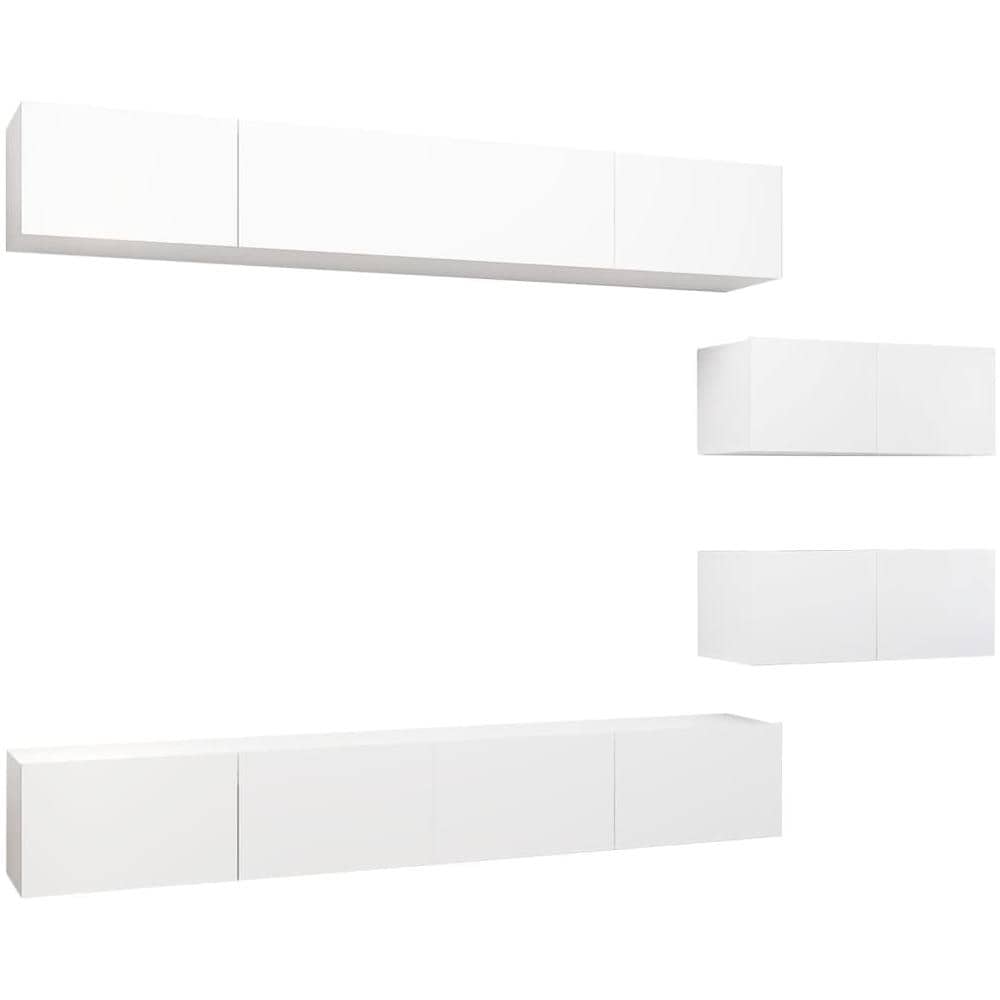 Set Mobile Tv 6 Pz Bianco In Truciolato - Foto 2