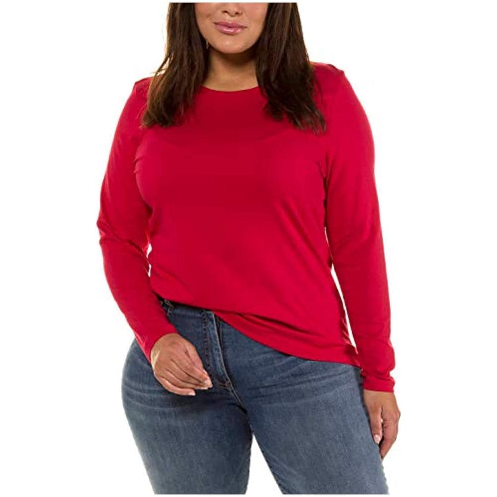 Ulla Popken Softshell-jacke Maglia A Maniche Lunghe, Rosso (rot 57), (taglia Produttore: 62+) Donna - Foto 1