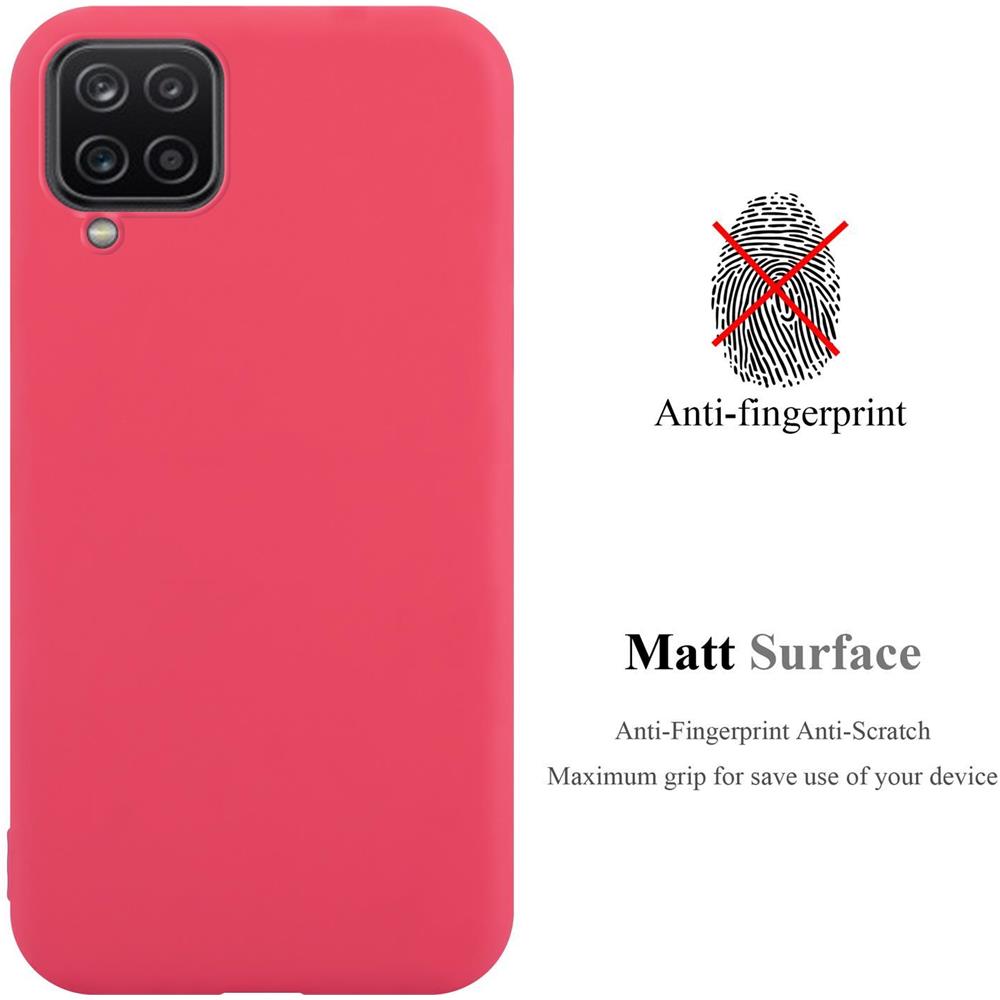 Custodia Compatibile Con Samsung Galaxy A12 / M12 In Candy Rosso - Coperchio Protettivo In Silicone Tpu Flessibile - Foto 2