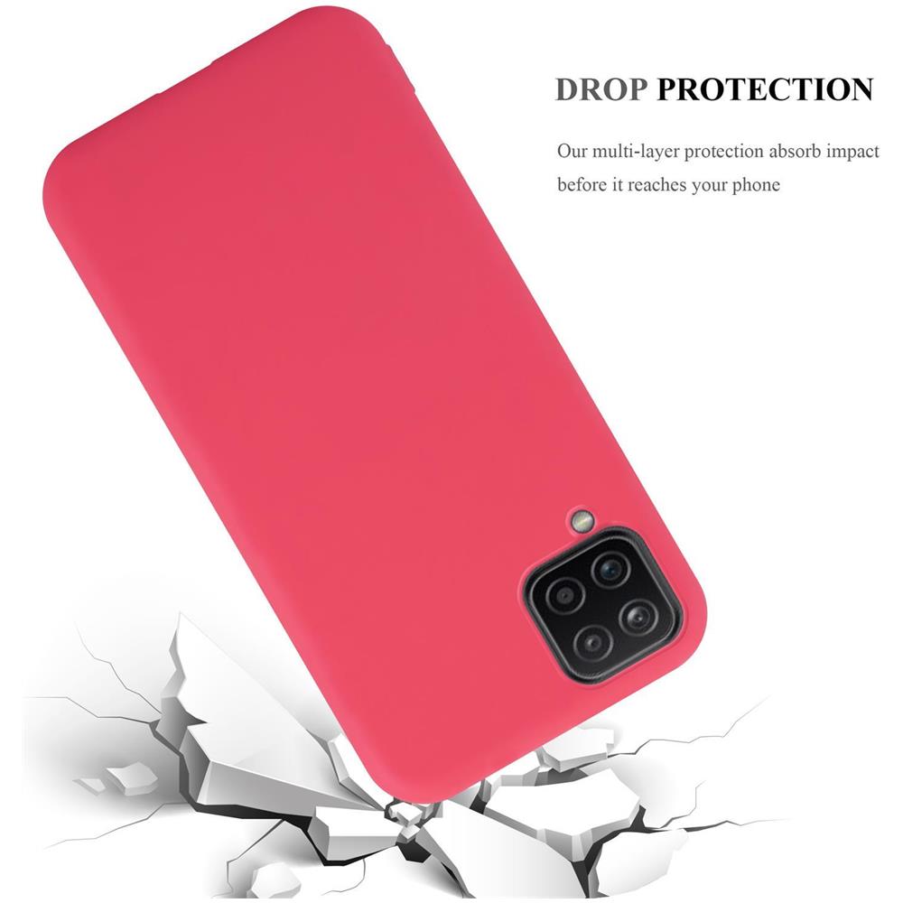 Custodia Compatibile Con Samsung Galaxy A12 / M12 In Candy Rosso - Coperchio Protettivo In Silicone Tpu Flessibile - Foto 7