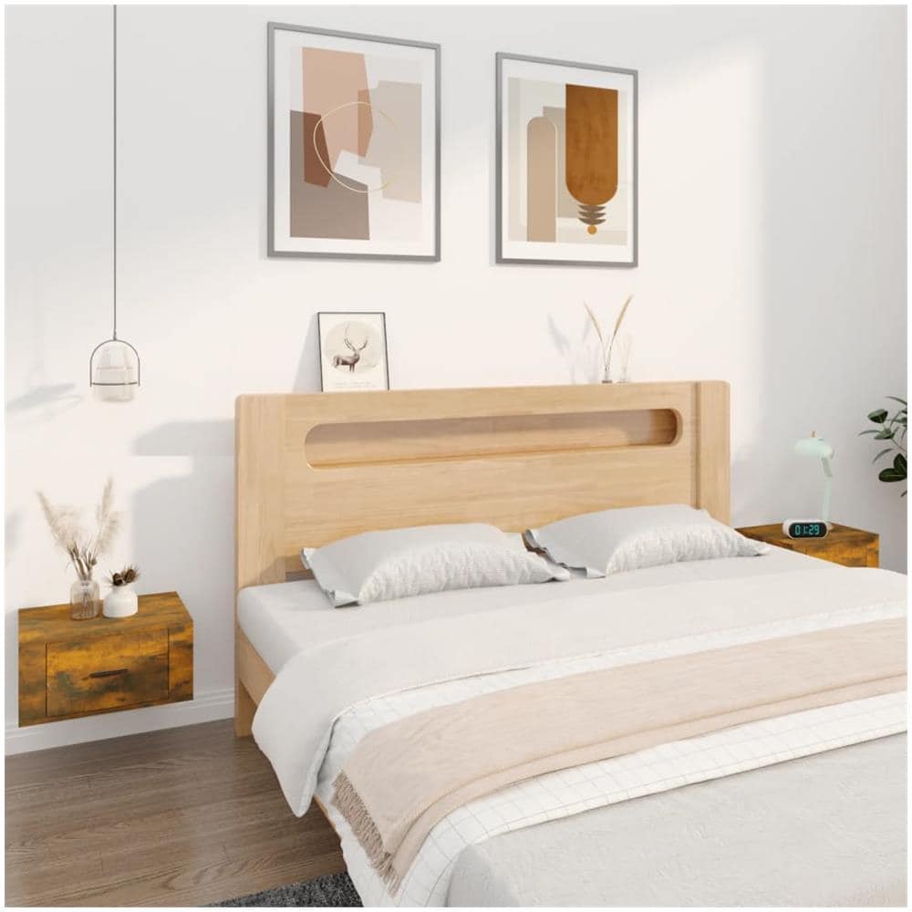 Comodini A Muro 2 Pz Rovere Fumo 50x36x25 Cm - Foto 1